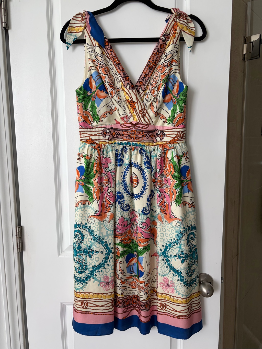 Collette Dinnigan For Anthropologie Tied Acionna Silk Dress